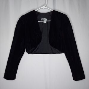 Dave Johnny Velvet Bolero Jacket Women Medium Red Black Whimsigoth Witchy